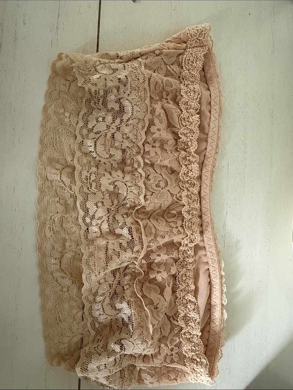 Lace Ruffle Anemone Bandeau Panty - Nude